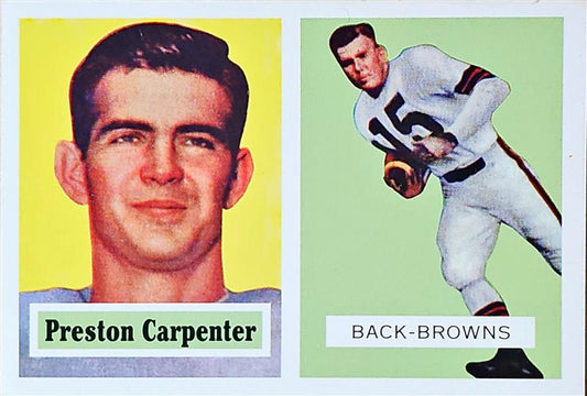 1957 Topps Preston Carpenter Football Archives The Ultimate 1957 Series Football Card #93