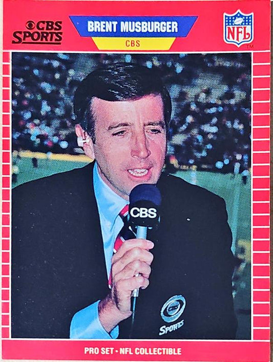 1989 NFL Pro Set Brent Musburger CBS SPorts Football Card #17