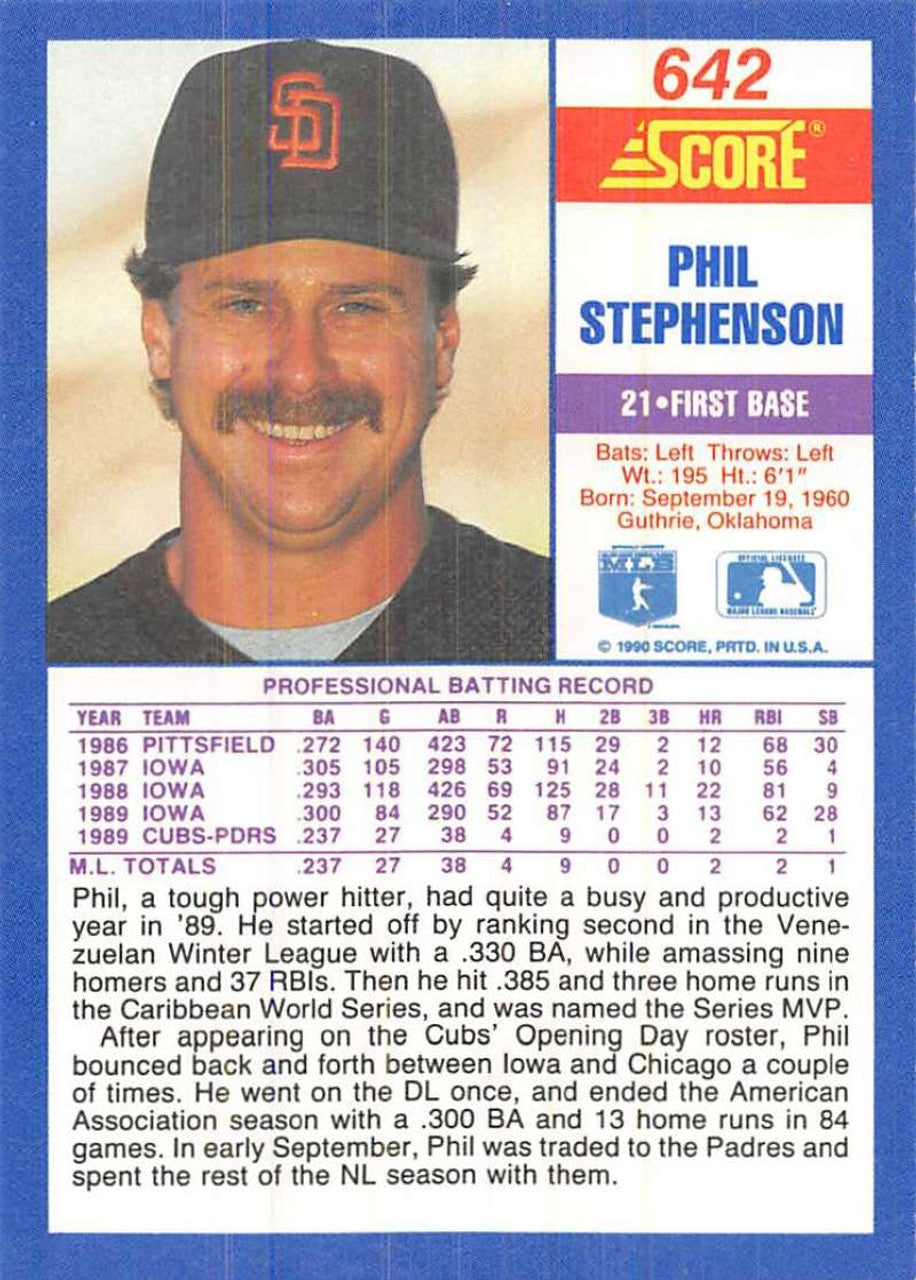 1990 Score Phil Stephenson Baseball Card #642