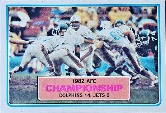 1983 Topps 1982 AFC Championship Miami 14, Jets 0 Football Card #11