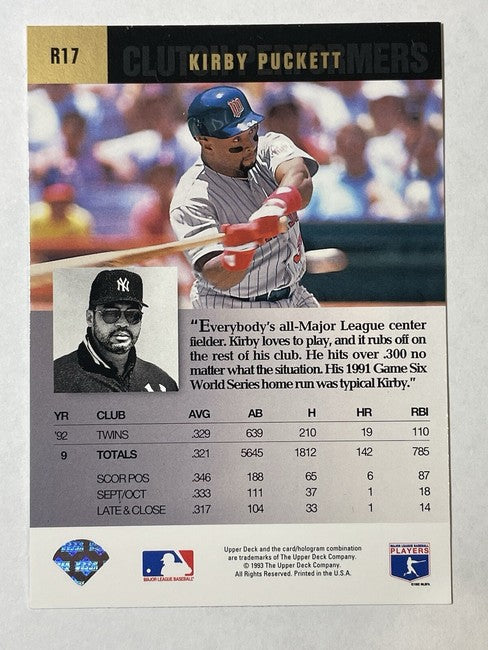 1993 Upper Deck Kirby Puckett Baseball Card #R17