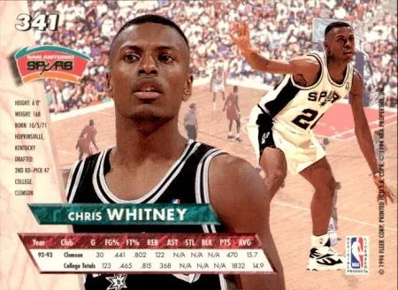 1994 Fleer Ultra 2nd Round Draft Pick Chris Whitney Basketball Card #341