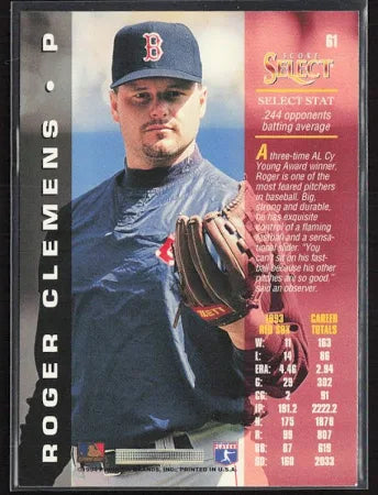 1994 Score Select Roger Clemens Baseball Card #61