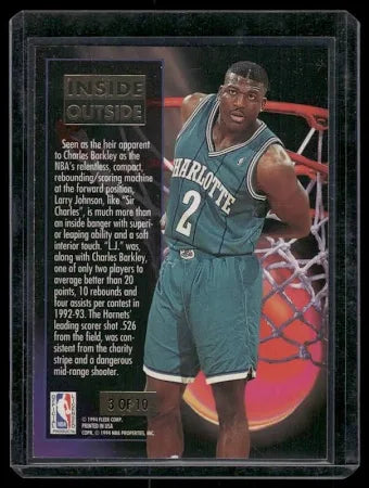 1994 Fleer Inside Out Larry Johnson Basketball Card #3 of 10