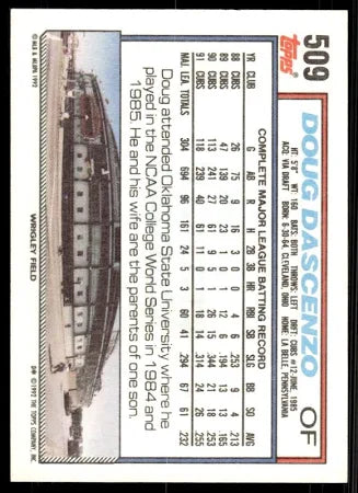 1992 Topps Doug Dascenzo Baseball Card #509