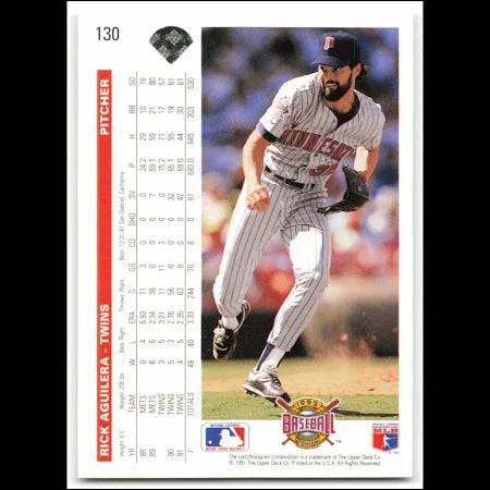 1992 Upper Deck Rick Aguilera Baseball Card #130