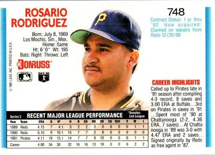 1992 Donruss Rosario Rodriguez Baseball Card #748