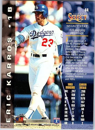 1994 Score Select Eric Karros Baseball Card #44