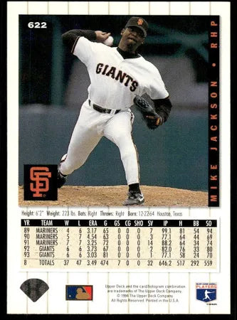 1994 Upper Deck Collectors Choice Mike Jackson Baseball Card #622