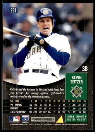 1996 Pinnacle Kevin Seitzer Baseball Card #231