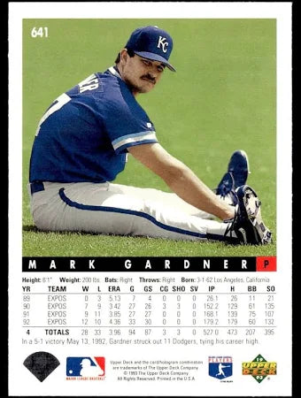 1993 Upper Deck Mark Gardner Baseball Card #641