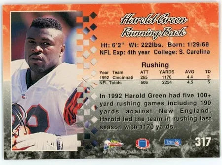 1993 Pacific Harold Green Football Card #317
