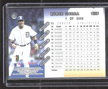 1996 Donruss Rueben Sierra Baseball Card #259