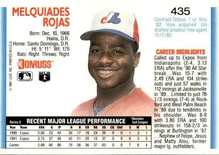 1992 Donruss Melquiades Rojas Baseball Card #435