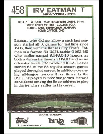 1992 AAA Sports Checklist Football Card #458