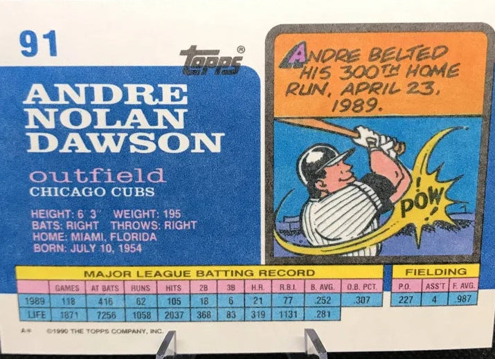 1990 Topps Andre Nolan Dawson Baseball Card #91