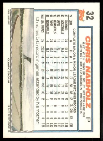 1992 Topps Chris Nabholz Baseball Card #32