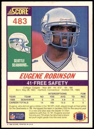 1990 Score Eugene Robinson Football Card #483