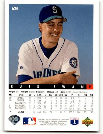 1993 Upper Deck Russ Swan Baseball Card #624