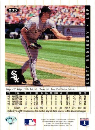 1994 Upper Deck Collectors Choice Scott Radinsky Baseball Card #235