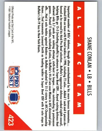 1991 NFL Pro Set Shane Conlan Football Card #423