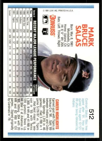 1992 Donruss Mark Bruce Salas Baseball Card #512