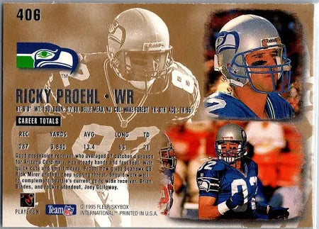 1995 Fleer Ricky Proehl Football Card #406
