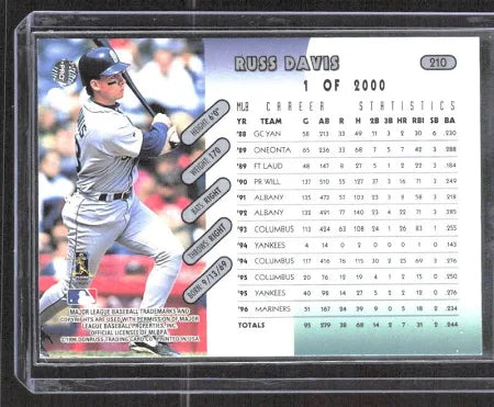 1996 Donruss Russ Davis Baseball Card #210