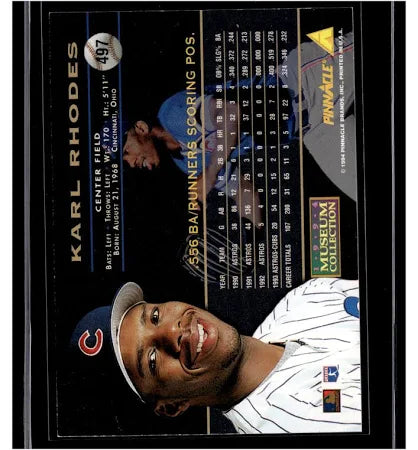 1994 Pinnacle Karl Rhodes Baseball Card #497