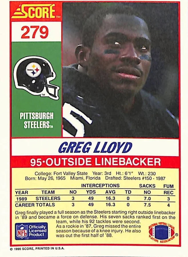 1990 Score Greg Lloyd Football Card #279