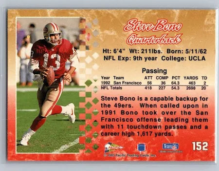 1993 Pacific Steve Bono Football Card #152