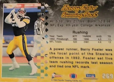 1993 Pacific Barry Foster Football Card #269