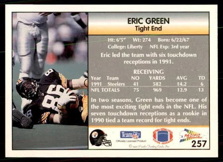 1991 NFL Pro Set Eric Green Football Card #257