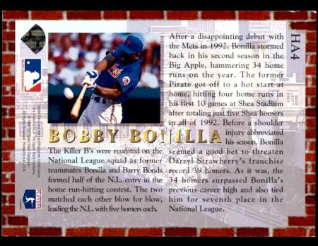 1994 Upper Deck Collectors Choice Hologram Bobby Bonilla Baseball Card #HA4