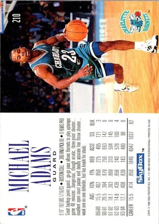 1995 Skybox Michael Adams Basketball Card #210