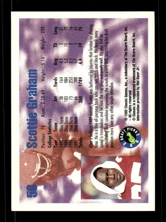 1992 Classic Draft Picks Scottie Graham Football Card #56