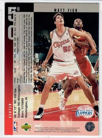 1995 Upper Deck 1994-1995 Rookie Class Matt Fish Basketball Card #258