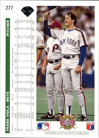 1992 Upper Deck Frank Viola Baseball Card #277