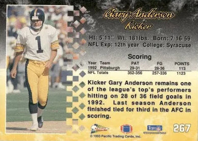 1993 Pacific Gary Anderson Football Card #267