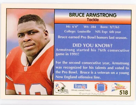 1992 Pacific Bruce Armstrong Football Card #518