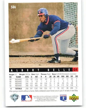 1993 Upper Deck Albert Belle Baseball Card #586