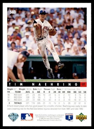 1993 Upper Deck Tim Naehring Baseball Card #583