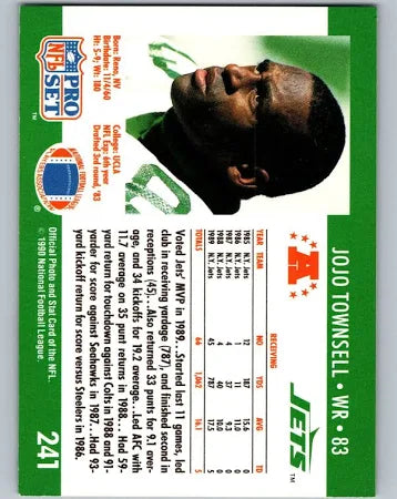 1990 NFL Pro Set Jojo Townsell Football Card #241