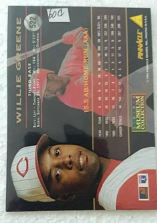 1994 Pinnacle Willie Greene Baseball Card #522