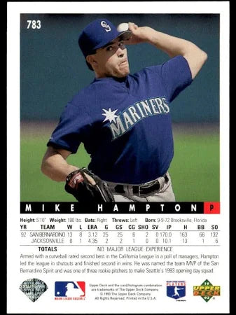 1993 Upper Deck Mike Hampton Baseball Card #783