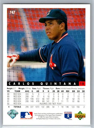 1993 Upper Deck Carlos Quintana Baseball Card #747