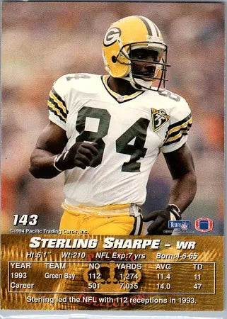 1994 Pacific Sterling Sharpe Football Card #143