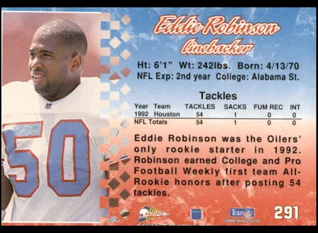 1993 Pacific Eddie Robinson Football Card #291