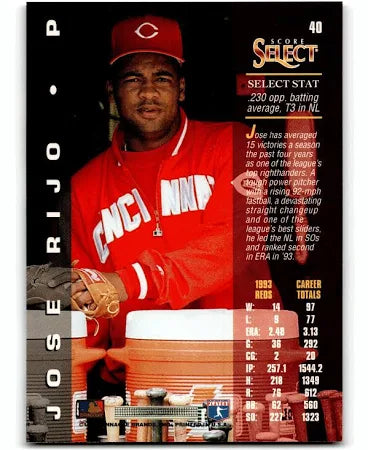1994 Score Select Jose Rijo Baseball Card #40