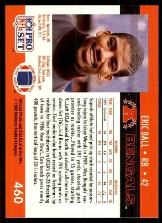 1990 NFL Pro Set Eric Ball Football Card #460